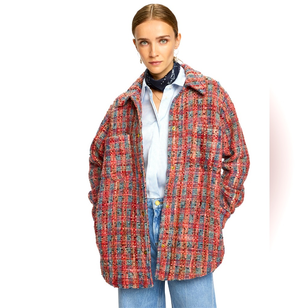 Scotch and soda tweed coat pink